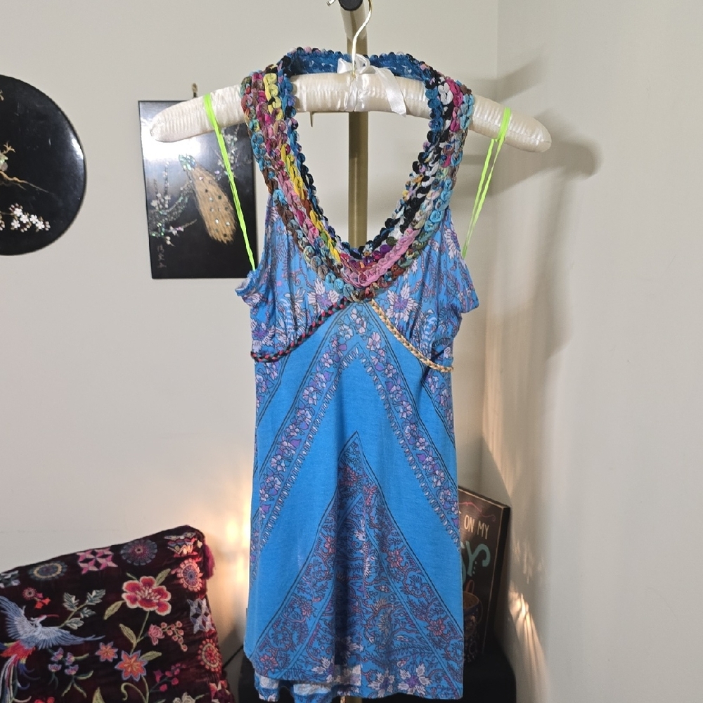 Free People Multicolor Boho Halter Top